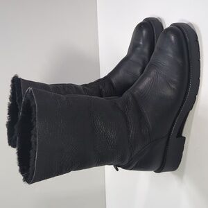 Santara Canada Black Leather Women's Faux Fur Lined Boots US Size 6